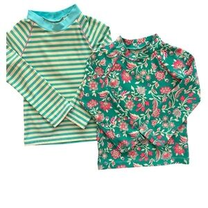 Boden Lot of 2 Rash guards Girls Size 4-5Y UPF40+ Beach Pool Swim Lessons PE